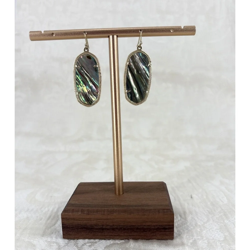 Kendra Scott Elle Elegant Abalone Shell & Gold Drop Earrings